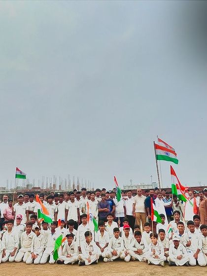 The entire academy celebrating Independence Day together. We instill a sense of pride and patriotism in our players.