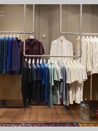 A look at the curated collection in my studio. Each piece is hung with care, representing a range of styles and colors to help you discover your own signature look.