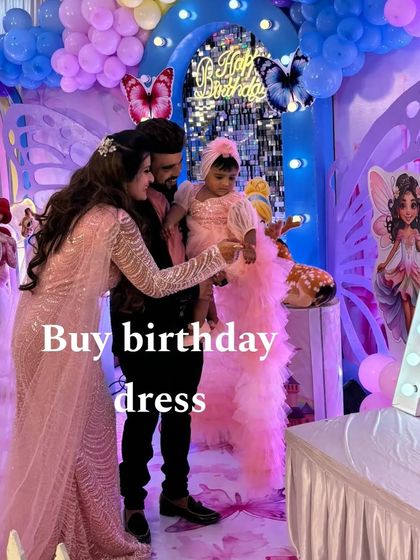 Let us bring your dream birthday outfits to life. We can create custom-designed, coordinated dresses for the entire family, like this pink-themed set for a special birthday party.