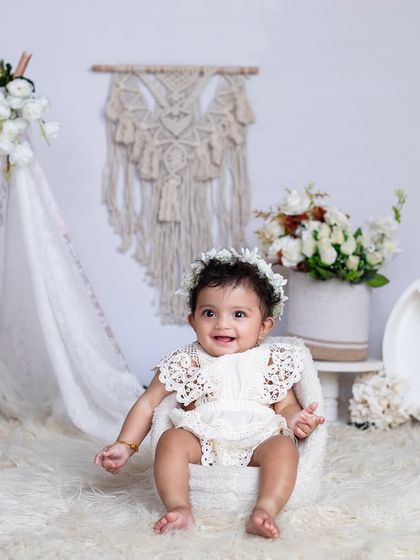 Filling my heart with smiles. A happy baby girl in our cozy and chic boho setup.