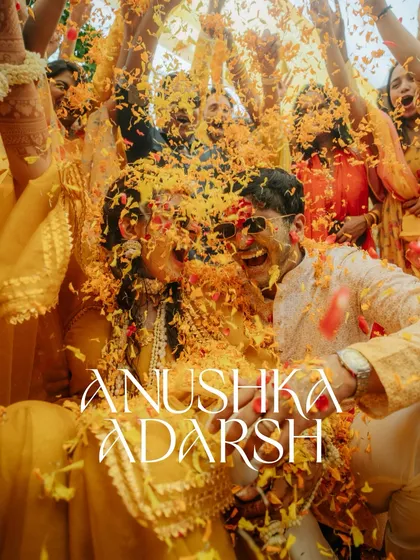 The pure, unscripted joy of a Haldi ceremony. I love capturing the explosion of color and laughter as friends and family shower the couple with flower petals.
