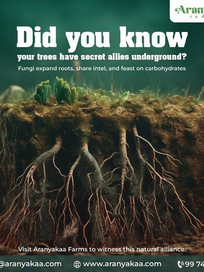 Did you know your trees have secret allies underground? Mycorrhizal fungi expand roots and share resources. I invite you to visit my farms to witness this incredible natural alliance.