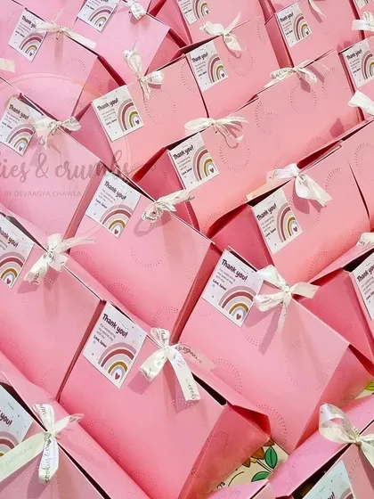 Gearing up for a big celebration. Here are some adorable return favor bags I prepared for a first birthday party. I can handle bulk orders for any event, with custom packaging and treats to fit your theme and budget.