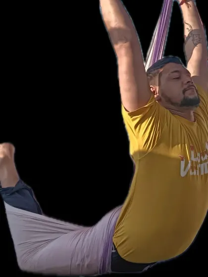 Meditation in the air. Finding stillness while suspended is a unique experience. It calms the nervous system and helps you connect with your breath.