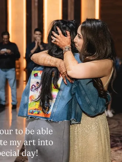 Such a wholesome moment. It's an honor to have my art be a part of someone's special day.