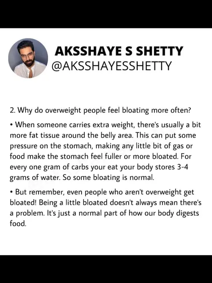A little bloating is normal, but extreme or painful bloating can be a sign to pay attention. I explain the common causes, why it can be more frequent in overweight individuals, and simple tips to reduce everyday bloating.