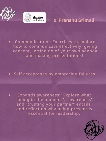 Our improv workshop focuses on key life skills: effective communication, embracing failures, and being present and aware.