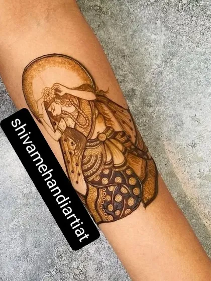 A single, elegant figure of a bride adjusting her veil, showcasing the fine line work and shading that brings the character to life.