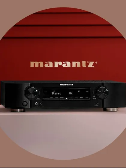 A Marantz AV receiver is the brain of a home theater, decoding surround sound formats and sending power to all the speakers to create an immersive soundscape.