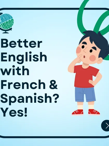 Did you know learning a new language can improve your child's English skills? Our programs are designed as a form of brain cross-training, strengthening grammar, sharpening writing, and building confident communication.