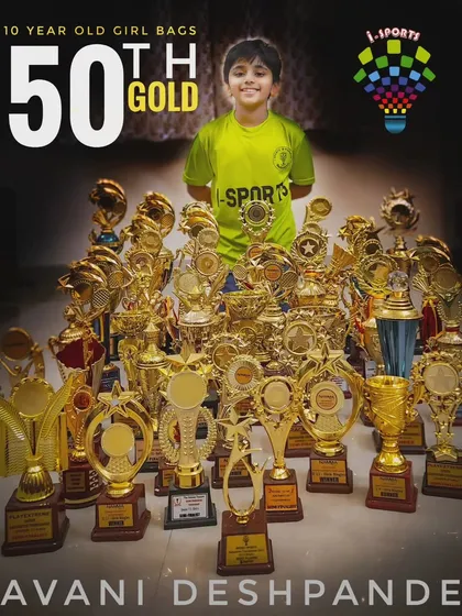 We build champions from the ground up. Here is our 10-year-old prodigy, Avani Deshpande, celebrating her 50th gold title. Her journey is a testament to our commitment to nurturing young talent for future greatness.