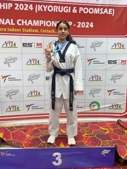 Another shot of Aalya Gupta on the podium at the Junior National Championship. Her success is an inspiration to all our younger athletes.