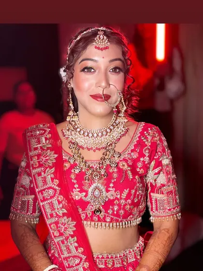 The bride looking confident and stunning, ready for her wedding ceremony.