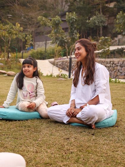 A beautiful, candid moment between me and a participant. It is an honor to hold space for and connect with each person who joins my retreats.