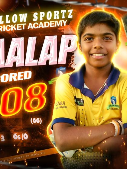 A brilliant century from Aalap, scoring 108 runs. His performance highlights the success of our personalized batting coaching programs.