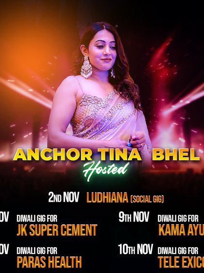 A look at my packed schedule during the Diwali season. I am a trusted host for corporate Diwali celebrations for brands like JK Super Cement, Paras Health, and Kama Ayurveda.