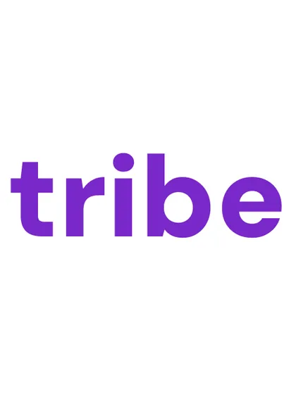 the 'tribe' logo on a clean white background, showing its versatility. a strong logo should work everywhere.