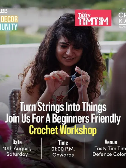 Ready to turn strings into things? This poster for a beginner-friendly workshop I hosted with LBB is a great example of the fun, accessible sessions I run. You'll always find me in cozy cafes and creative spaces across Delhi NCR.