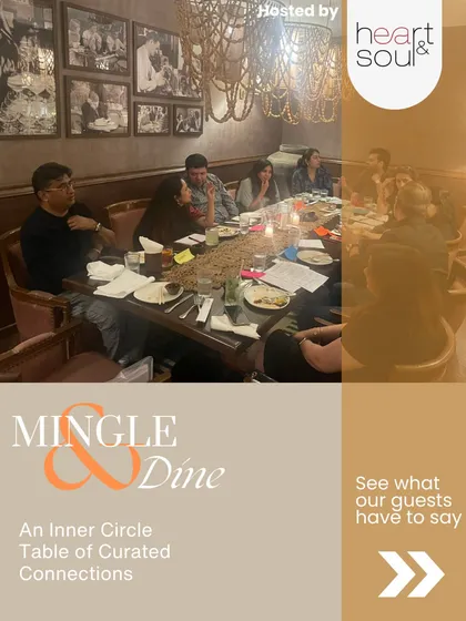 Another table from a 'Mingle & Dine' event. I ensure every guest feels comfortable and included, creating a space that feels more like a dinner with friends than a formal singles event.