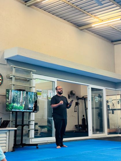 Our wellness mentor leads a session on belief systems. These workshops are designed to spark reflection and strengthen the team's mental and emotional resilience.