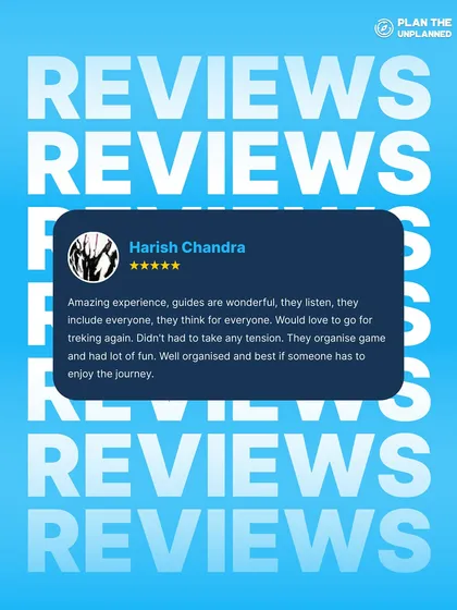 Harish's review praises our guides for being wonderful, inclusive, and fun. We organize games and activities to ensure everyone enjoys the journey, not just the destination.