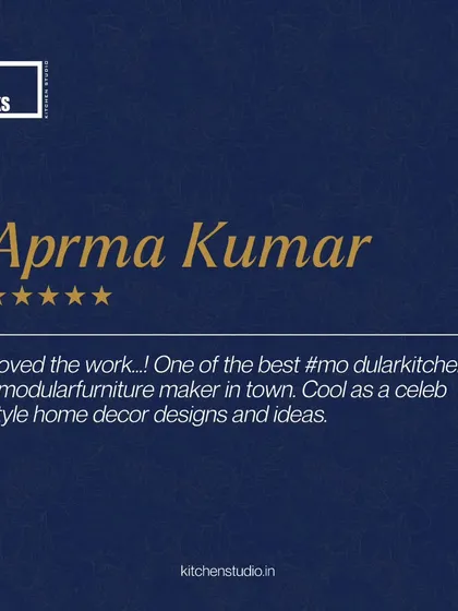 Client Aprna Kumar loved our work, calling us one of the best modular kitchen makers in town with celeb-style home decor designs.