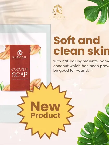 We are excited to launch our new Coconut Soap. Made with natural coconut, it provides gentle care for soft, clean, and healthy skin.