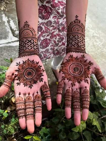 A different style of mandala design, with a sun-like pattern. The details are intricate and beautiful.
