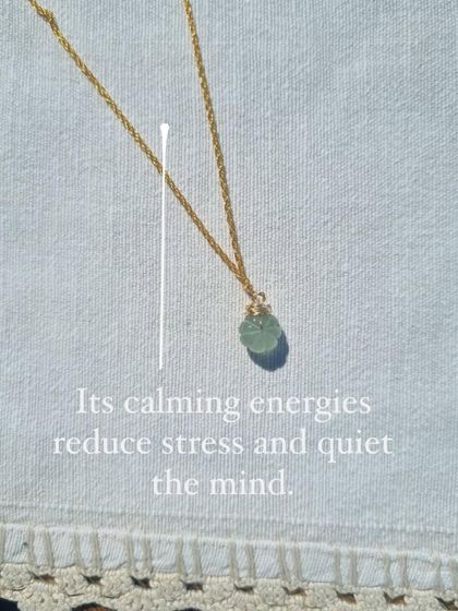 This Aquamarine Melon Pendant has calming energies that reduce stress and quiet the mind.