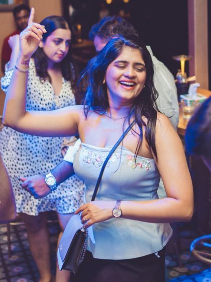 A guest dancing with joy.