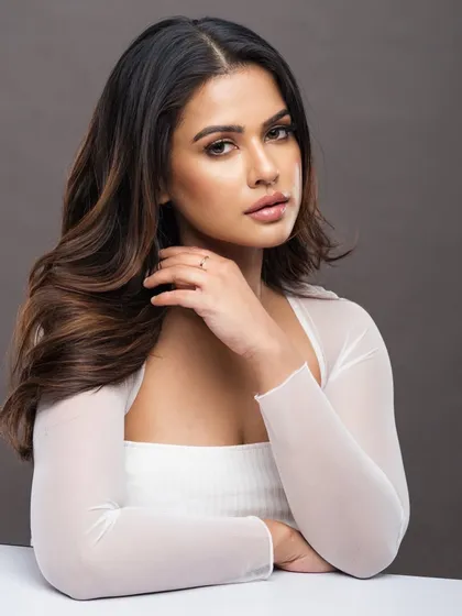 A minimalist and modern makeup look for a photoshoot with the gorgeous actress Sharmiela Mandre. This shows how my style translates to editorial work, focusing on clean lines and a sophisticated, camera-ready finish.