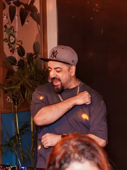 Me getting into the groove behind the decks at Monkey Bar.