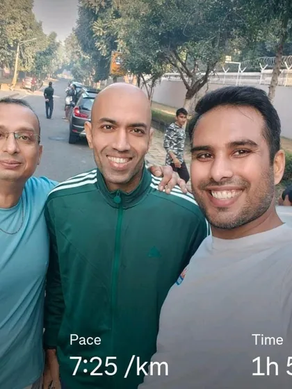 A selfie from a 15km training run. We have members training for all sorts of distances, from 5k to full marathons.