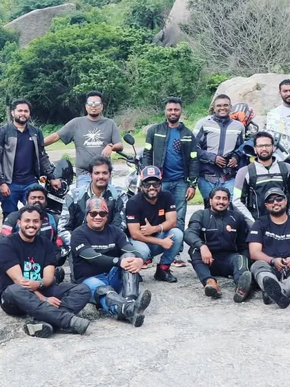 The whole crew together after a new member induction. The caption 'Angane ente vatteppam kitti' (I finally got my vatteppam) is our inside joke for officially becoming a member.