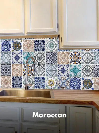 Moroccan tiles are perfect for adding a pop of color and intricate patterns to a kitchen backsplash. They bring a vibrant, eclectic energy to the space.
