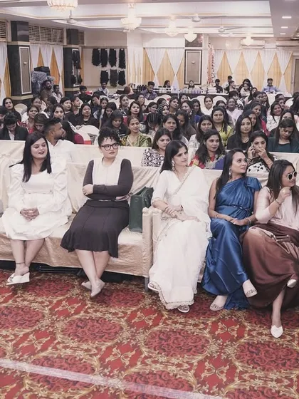 A wide shot of the audience at the talent hunt show. Being a judge on this platform was a dream come true and a chance to give back to the community.