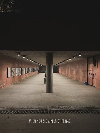 A perfectly symmetrical shot of an underpass near India Gate, which I saw as a perfect frame. This image begins a series about the passion of a photographer.