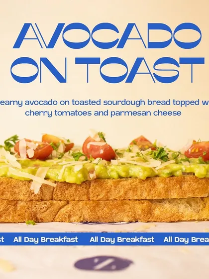 My Avocado on Toast is a complete dish. Creamy avocado on toasted sourdough bread is topped with cherry tomatoes and parmesan cheese for a balanced bite.
