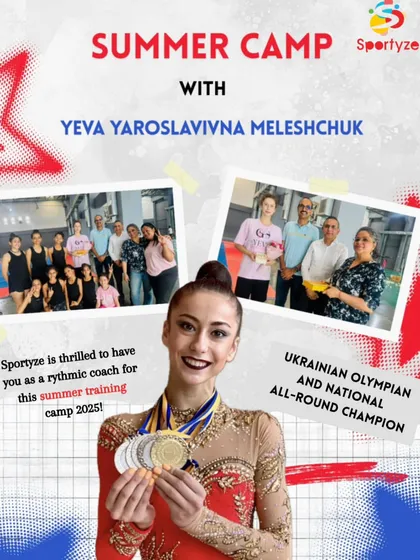 We believe in learning from the best. We are thrilled to host Ukrainian Olympian and National Champion, Yeva Yaroslavivna Meleshchuk, for an exclusive rhythmic gymnastics summer training camp.