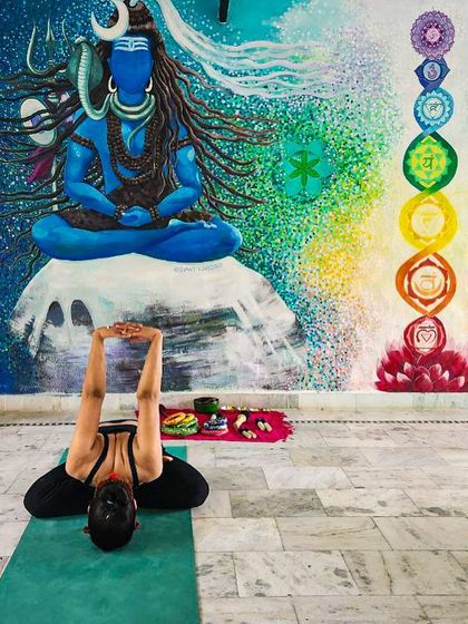 A deep stretch in Matsyasana (Fish Pose) variation. This pose is wonderful for opening the heart and throat chakras.