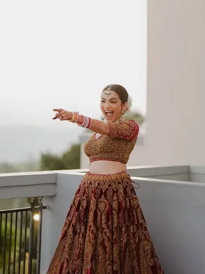 A fun, candid shot of the bride. Her minimal makeup look is perfect for a destination wedding, looking fresh and radiant all day long.