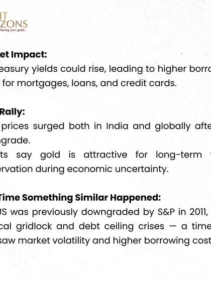 We cover Moody's downgrade of the US credit rating and its market impact. This bulletin explains the reasons for the downgrade, the subsequent gold rally, and what it means for investors.