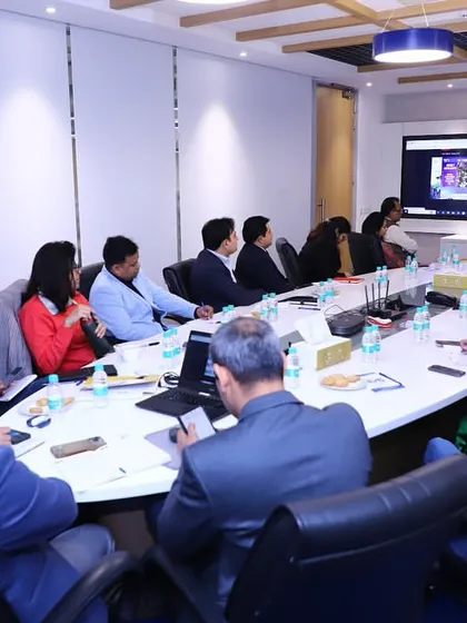 Our partners actively contribute to national policy discussions. This image shows our team engaged in the Post Budget Media Interaction Session organized by the Services Export Promotion Council (SEPC).