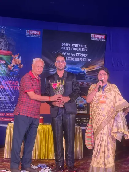 A moment of honor on stage. I am always grateful for the warm reception from my corporate clients.