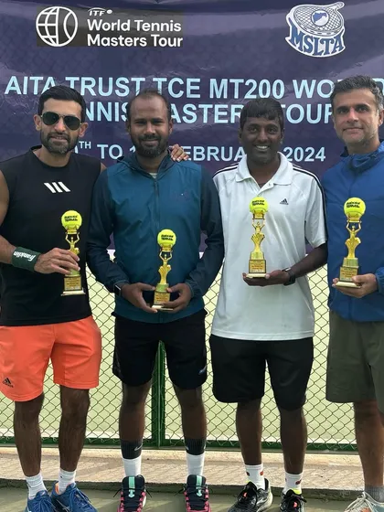 The doubles finalists at the ITF MT200 World Tennis Master Tour in Kalina. It was a tough, well-fought match.