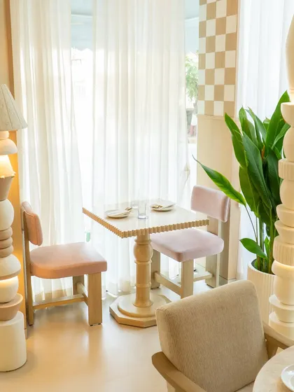Another shot of the bright and airy interiors of Bom Dia, showcasing the aesthetic that customers can expect.