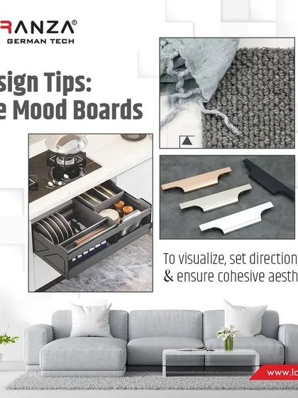 Design tips: I use mood boards to visualize, set direction, and ensure cohesive aesthetics. They help align my ideas with your unique taste.