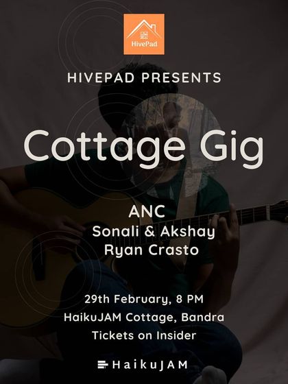 A cottage gig in Bandra, where I shared the stage with some amazing indie artists.