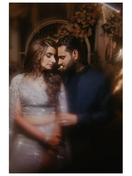 A dreamy, soft-focus portrait that feels like a memory. This couple's journey from childhood friends to life partners is what fairytales are made of.