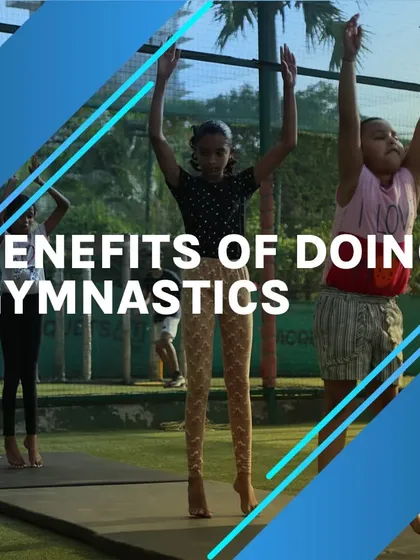 This image introduces the many benefits of gymnastics, a sport that builds a foundation for all other physical activities.